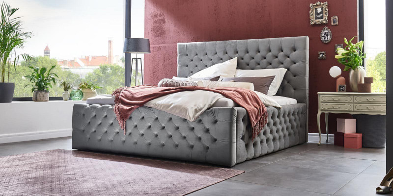 Schlofzëmmer Hotel Bettgestell 180x200cm Nei Modern Bett Design