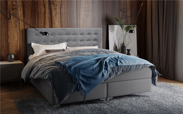 Schlofzëmmer Miwwelen Bettrahmen 180x200 Luxusdesign Bett Duebelbetter Polster.