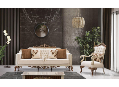 Sofagarnitur 3+1 Sëtzer Sofa Couch Garnituren Sofas Polster Stoff Textil