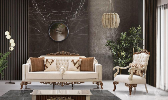 Sofagarnitur 3+1 Sëtzer Sofa Couch Garnituren Sofas Polster Stoff Textil