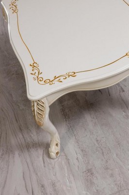 Couchtisch Klassesch Bäizetztisch Luxus Wunnzëmmer Design Dësch Miwwelen Holz Nei