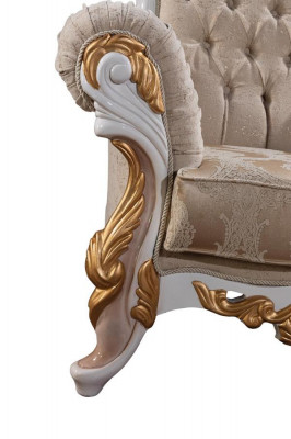 Canapé 3-Platz Stoff Dräisëtzer Canapéen Luxus Wunnzëmmer Barock Stil Couch Barock