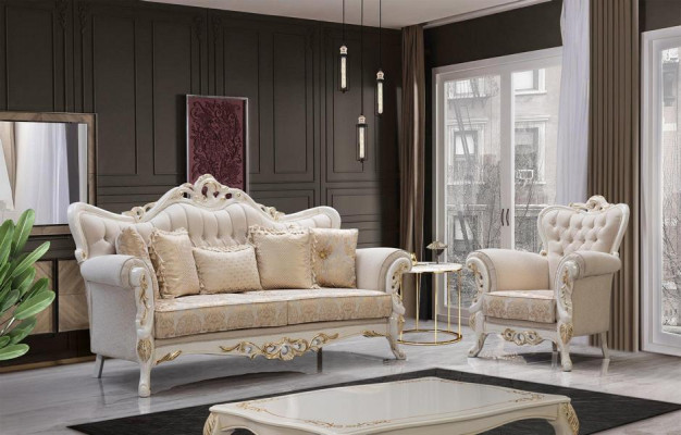 Sofa Garnitur 3+3+1+1 Sëtz Set Design Sofa Polster Klassesch Canapéen