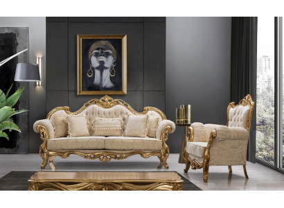 Sofa Set 3-Sëtzer Sofaen mat Dësch Designer Sofaen Wunnzëmmer Designer Miwwelen