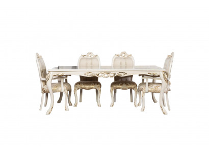 Klasseschen Iessdësch Beige Design Dësch Holz Dëscher Miwwelen Wunnzëmmer