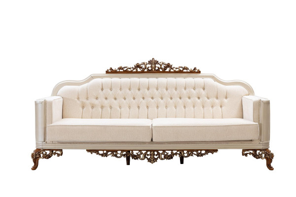 Couch 3-Sëtzer Chesterfield Dräisëtzer Couchen Luxus Wunnzëmmer Barock Stil Canapé Nei