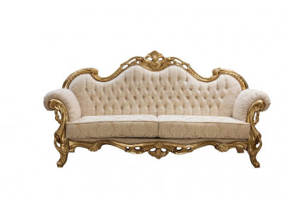 Sofa 3 Sëtz Stoff Dräisëtzer Sofae Luxus Wunnzëmmer Chesterfield Barock