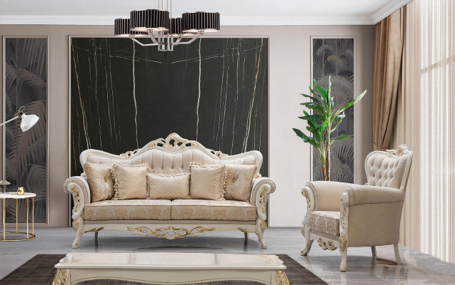 Sofasëtzt 3+1 Sëtzer Set Design Sofa Polster Couche Canapé Klassësche Luxus