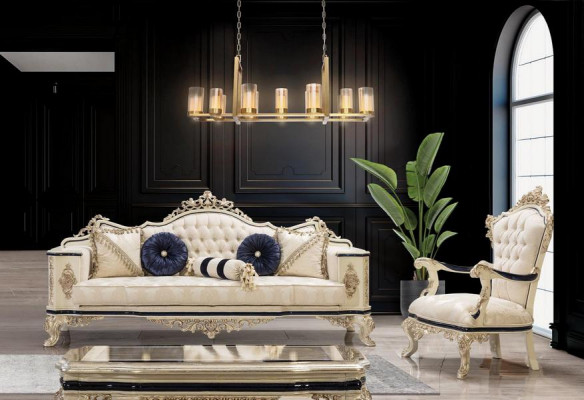 Sofagarnitur 3+1+1 Sëtz Sofa Luxus Garnituren Sofas Polster Stoff Textil Nei