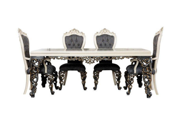 Luxus-Iesszëmmergrupp Grupp 6 Still Iessdësch Sideboard Iesszëmmer-Set 9-Deeler.