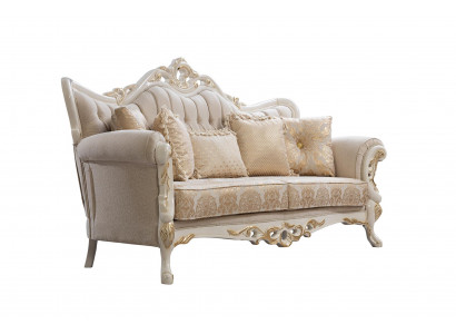 Sofa 3 Plaz Stoff Drësëtz Sofas Luxus Wunnzëmmer Barock Stil Canapé Barock