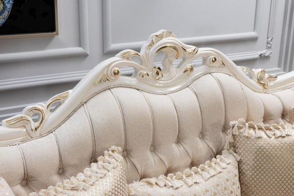 Sofa 3 Plaz Stoff Drësëtz Sofas Luxus Wunnzëmmer Barock Stil Canapé Barock