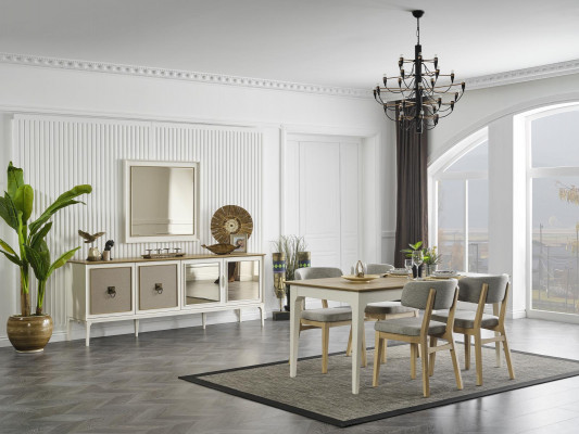 Stull Iesszëmmer Fauteuil Still Holz Beige Eensëtzer Modern Lehnstull