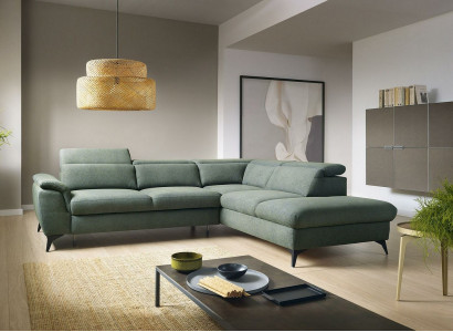 Wunnzëmmer L-Form Modern Grün Design Sofaen Nei Ecksofa Polsterung
