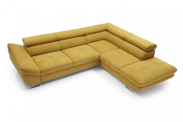 Eckcouch Sets L-Form Sofa mëll Ofpolsterung Wunndéngscht Miwwelen Textil Giel Nei