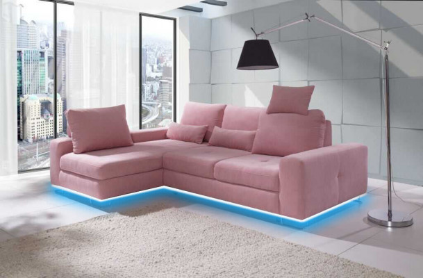 Ecksofa Wunnlandschaft Polster mat Schloffunktion Sofa Ecksofa Canapé Eck Garnitur
