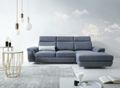 Wunnzëmmer Textil L-Form Sofas Gro NEI Ecksofa Couch Polstermiwel