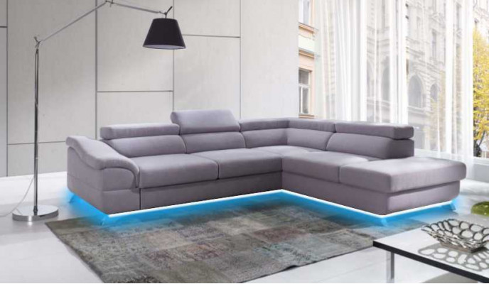 Ecksofa mat Schlooffunktioun Wunnlandschaft Sofa Ecksofa Canapé Eck Polster Garnitur