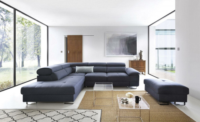 Textil Canapé Eckcanapé Canapé Couch Polster Wunnlandschaft Textil Canapéen Couchen LForm