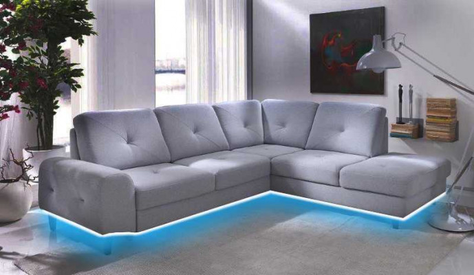 Ecksofa Wunnlandschaft Stoff Textil Sofa Ecksofa Canapé Ecke Polster Garnitur