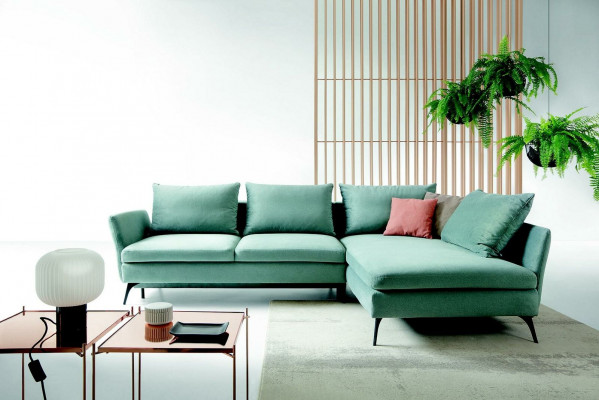 Wunnzëmmer Gréng Miwwelen Textil Sofae Eckcanapé L-Form Canapé Polstermiwwelen