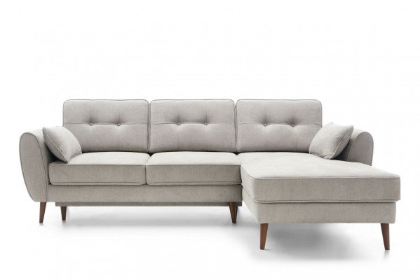 Sofaen Design Ecksofa L-Form Miwwelen Bett Funktiounen Textil Lieder Schlofssofa