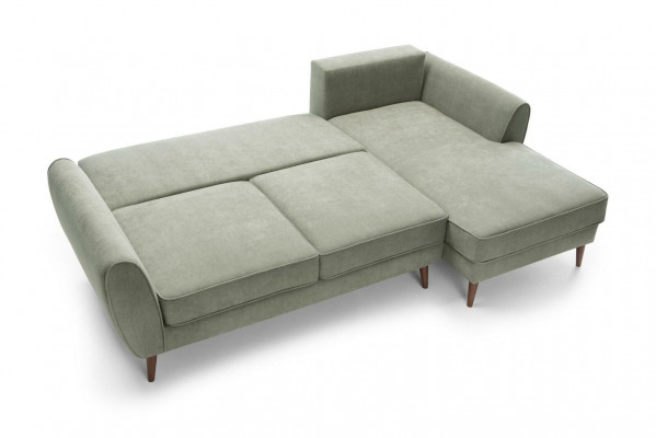 Sofaen Design Ecksofa L-Form Miwwelen Bett Funktiounen Textil Lieder Schlofssofa