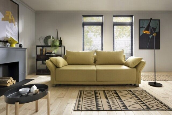 Schlofcanapé Schlofssofa Betterfunktioun 4-Sëtz Büro Wunnzëmmer Canapé Sofa Polster