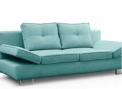 3-Sëtz Sofa Couch Textil Polster Stoff Garnitur mat Schloffunktion, Schloffsofa Nei