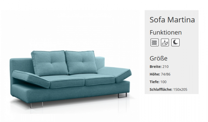 Schlofcouch 3 Sëtzer Schlofsofa Bettsfunktion Büro Wunnzëmmer Canapé Sofa Polster