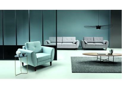 Design Sofa 2-Sëtzer Miwwelen Polster Textil Sofas Canapéen Wunnlandschaft Nei