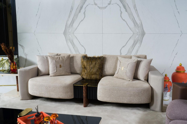 Sofagarnitur 3+2+1 Sëtzer Modern Relax Fautel Modern Stil 3tlg Textil Stoff