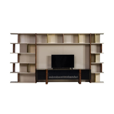 Wunnzëmmerwänn TV Wand Holz Modern Stil Regal Wunnzëmmer Miwwelen Schaf RTV Stänner