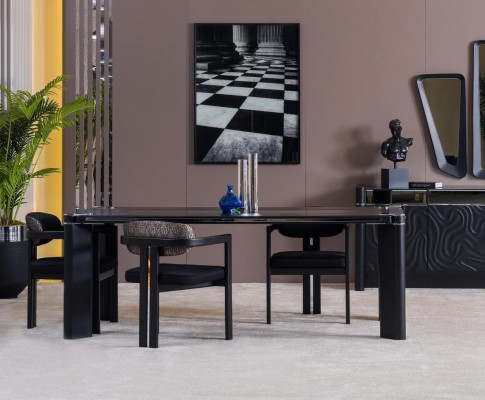 Iesszëmmer Set 6x Still Iessdësch Iesszëmmer Designer Holz Still Garnitur Nei