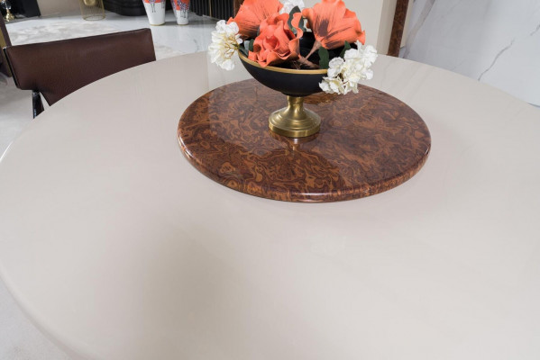 Iesszëmmer Set Modern Iessdësch + 4x Still Dësch Holz Gepolsterten Stull 5 Stéck. Neien