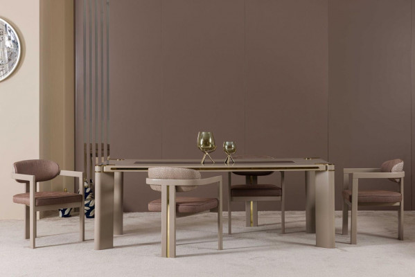 Iesszëmmer Set 4x Stull Iessdësch Set Iesszëmmer Designer Holz Still Garnitur Nei