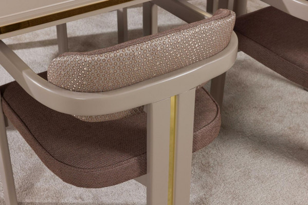 Iesszëmmer Set 4x Stull Iessdësch Set Iesszëmmer Designer Holz Still Garnitur Nei