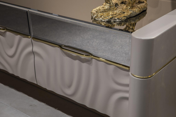 Luxus Wunnwand RTV Lowboard TV Stänner Beige Wunnzëmmer Miwwelen Neien