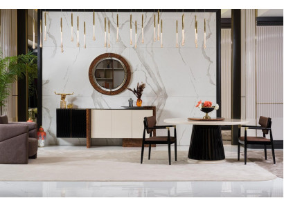 Iesszëmmer Set 4x Still Iessdësch Set Iesszëmmer Designer Holz Still Garnitur