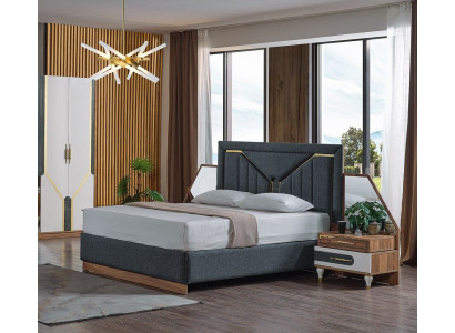 Luxus Schlofkummer Set Bett + 2x Nuetsdësch + Schaf Holz Komplett Nei Modern