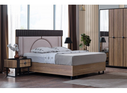 Schlofzëmmer Set Luxus Komplett Bett +2x Nuetsdëscher 3tlg. Modern Set Nei