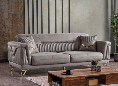 Canapé Couch Këssen 3 Sëtz Textil Couchë Wohnzimmer Luxus Canapé 3er