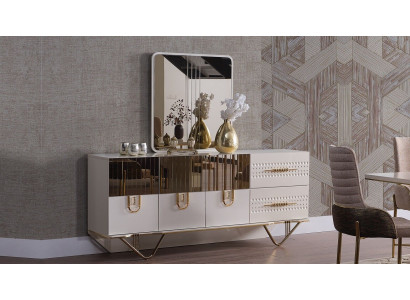 Anrichte Schaf Héichglanz Miwwelen Holz Luxus Kommod Sideboard