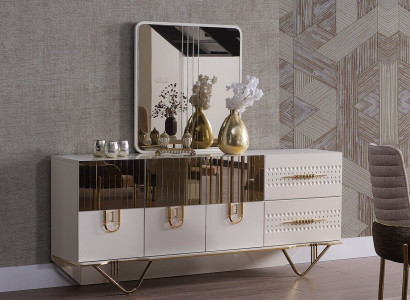 Anrichte Schaf Héichglanz Miwwelen Holz Luxus Kommod Sideboard