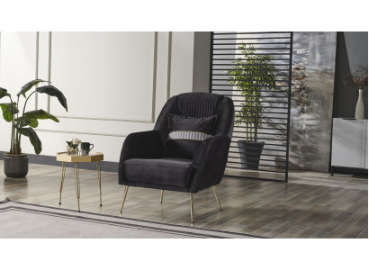 Elegant Sofa Sesselen Sofagarnitur Schwaarz Relax 2tlg Wunnzëmmer Miwwelen