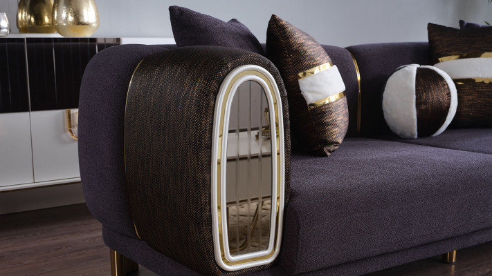 Prestigeträchtegt 3+3+1 Wunnzëmmer Garnitur Wunnzëmmer Set zwou Sofas an e Sëtz nei