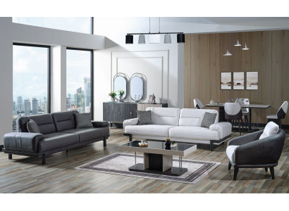 Sofagarnitur 3+3+1 Sëtzer Textil Modern Komplett Fotell Sofa 3 Sëtzer Luxus