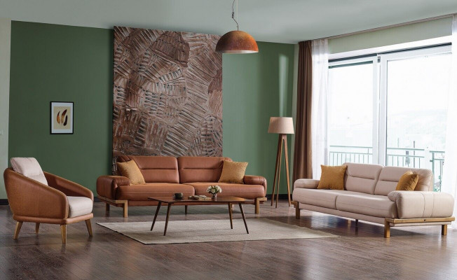 Sofagarnitur 3+3+1 Sëtzer Miwwelen Luxus Set Sofagarnitur Modern Set 3-Deeler