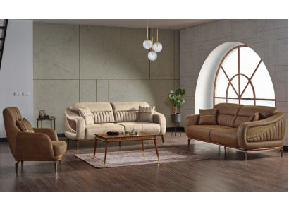 Sofa-Kompositioun 3+3+1 Sëtzer Modern Relax Still Modern Stil 3 Deeler Luxus Wunnzëmmer