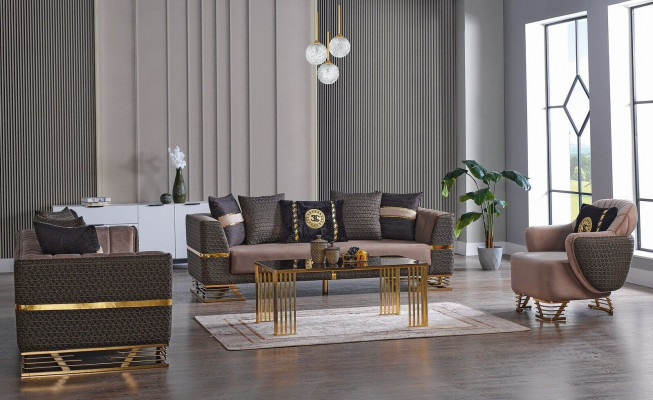 Designer-Sofagarnitur 3+3+1 Sëtzer Couch Polstersëtzgarnitur Set Nei